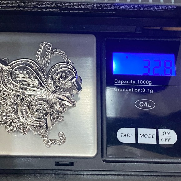 70s SARAH COVENTRY Grecian Silver-tone Fleur De Lis Tassel Draped Chain Necklace - Picture 10 of 14